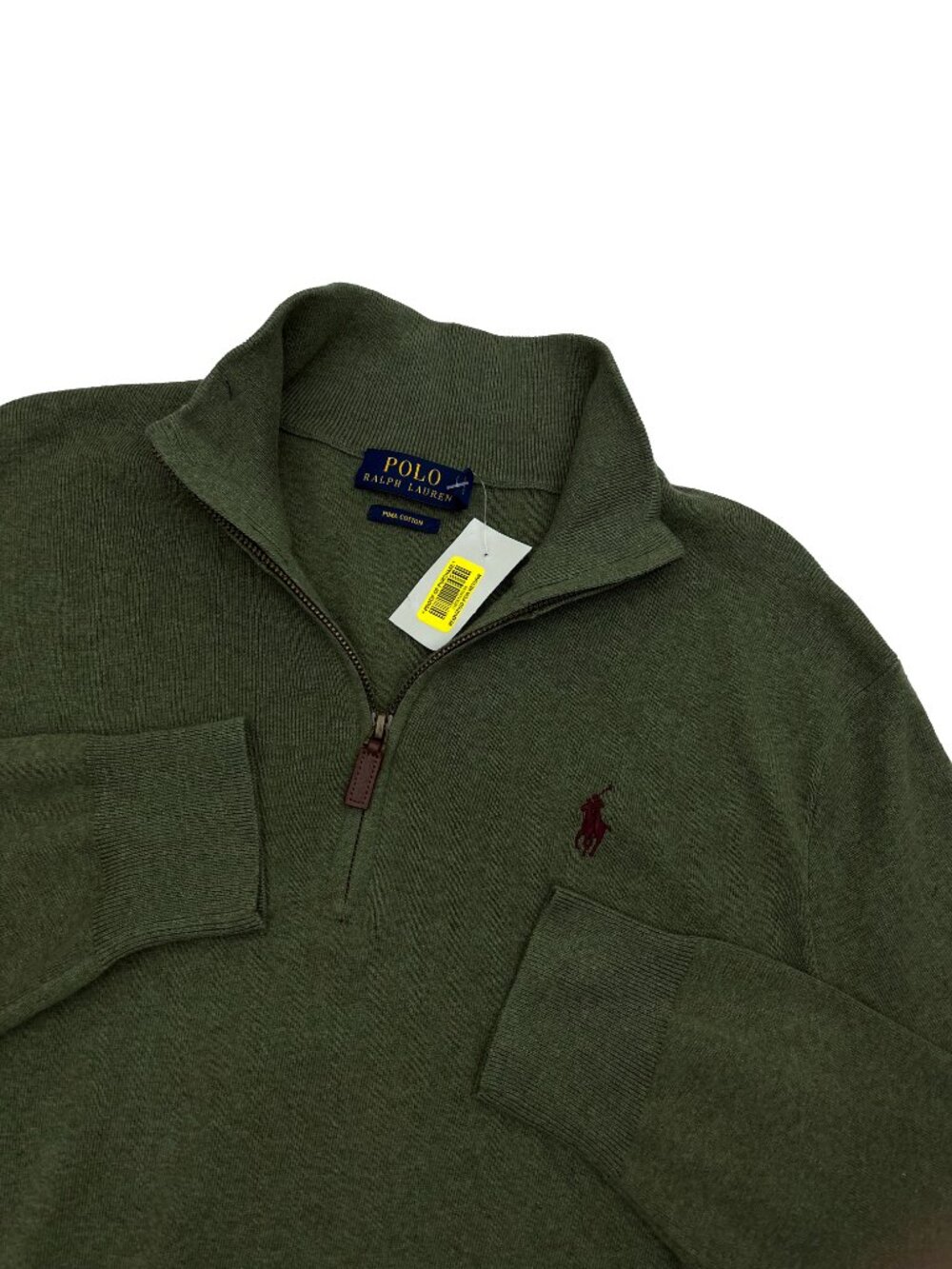 Polo Ralph Lauren NEW NWT quarter-zip Lightweight Green Sweater Shirt Mens S - Picture 6 of 6